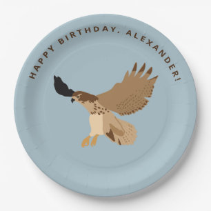 Red-Tailed Hawk in Flight Birthday Party Paper Plate