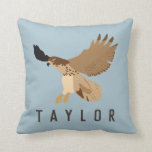 Red-Tailed Hawk in Flight Personalised Cushion<br><div class="desc">Add a wild touch to your couch or sofa with this custom hawk throw pillow.This realistic style illustration depicts a majestic red-tailed hawk in flight against a light blue background. I based this bird of prey graphic on the hawks I occasionally catch glimpses of in the sky above me as...</div>