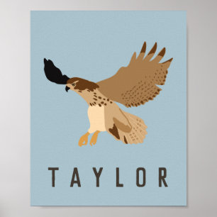 Red-Tailed Hawk in Flight Personalised Poster