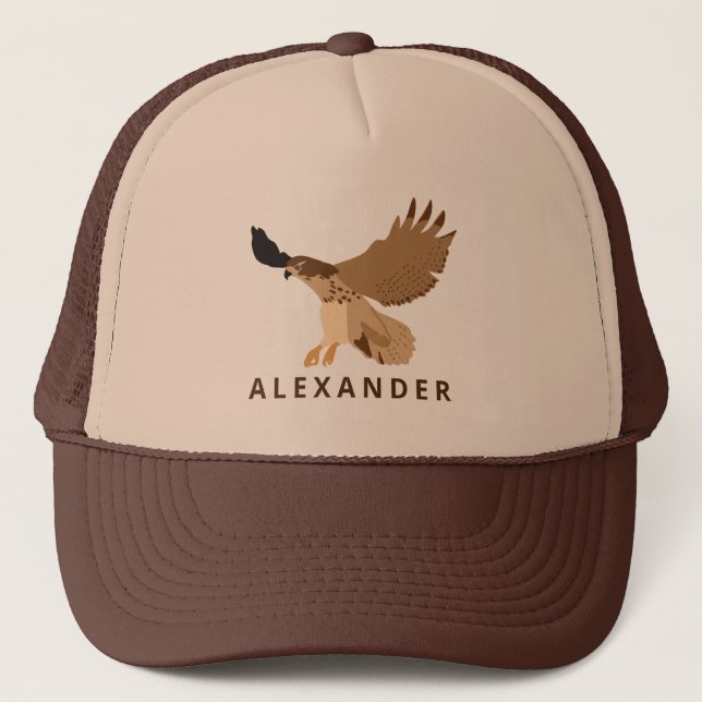 Red-Tailed Hawk in Flight Personalised Trucker Hat (Front)