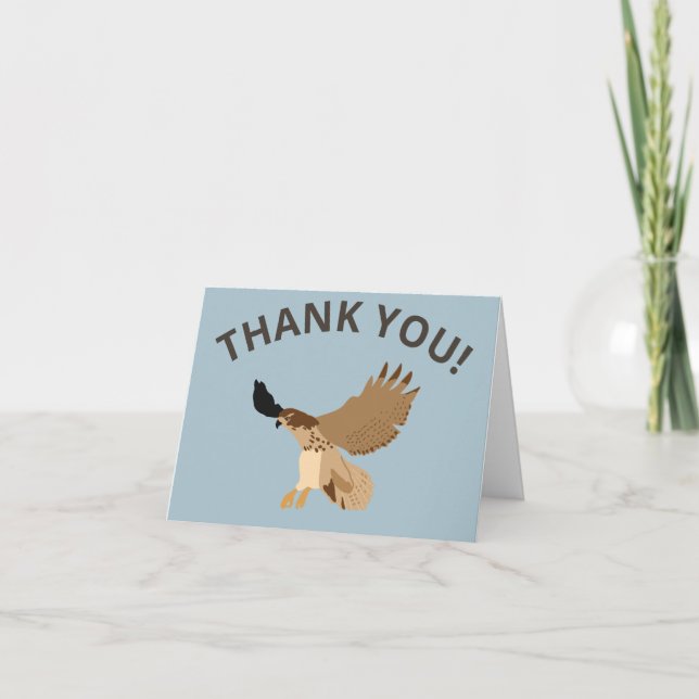 Red-Tailed Hawk in Flight Thank You Card (Front)