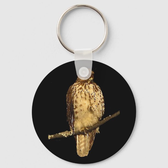 Red Tailed Hawk Key Ring (Front)