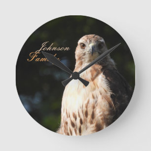 Red Tailed Hawk *Personalise* Round Clock
