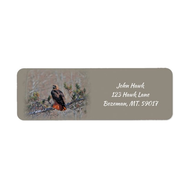Red tailed Hawk return address Label (Front)