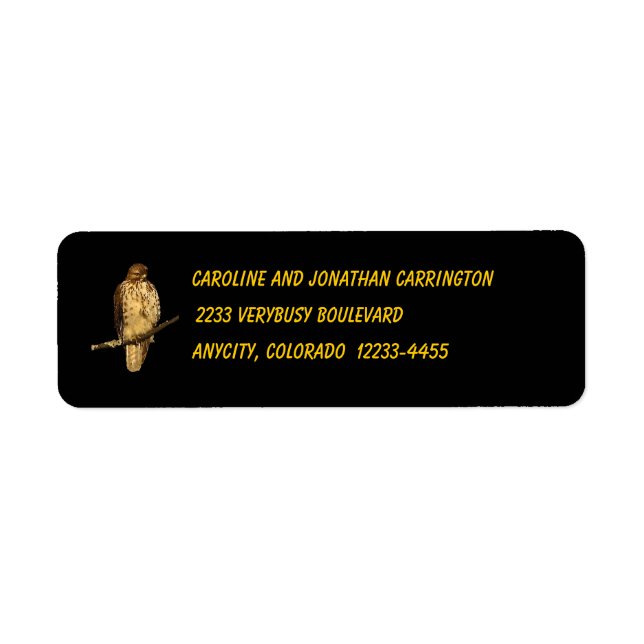 Red Tailed Hawk Return Address Label (Front)