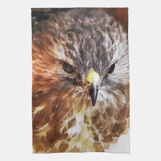 RED TAILED HAWK TEA TOWEL (Vertical)