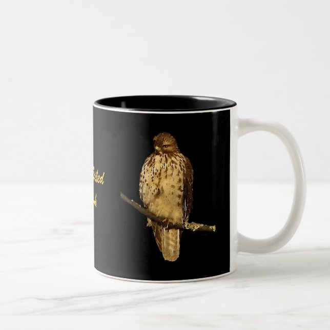 Red Tailed Hawk Two-Tone Coffee Mug (Right)