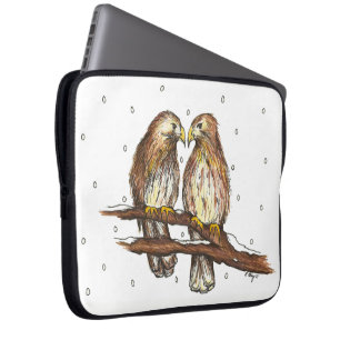 Red-Tailed Hawks Love Bird Watching Snow Winter Laptop Sleeve