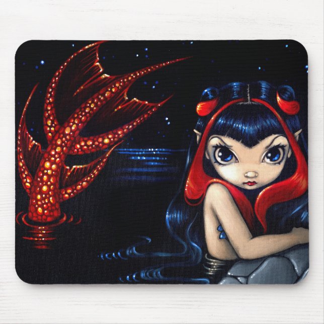"Red Tailed Mermaid" Mousepad (Front)