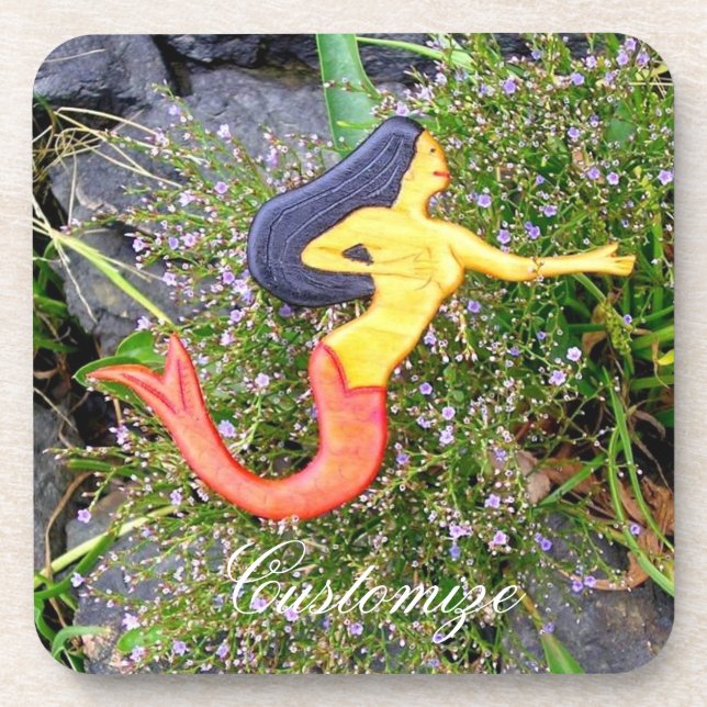 Red-tailed sirena mermaid coaster (Front)
