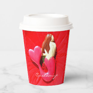 red-tailed sirena mermaid paper cup