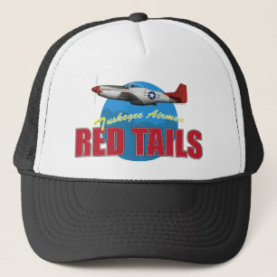 Red Tails Tuskegee Airmen with P-51 Trucker Hat