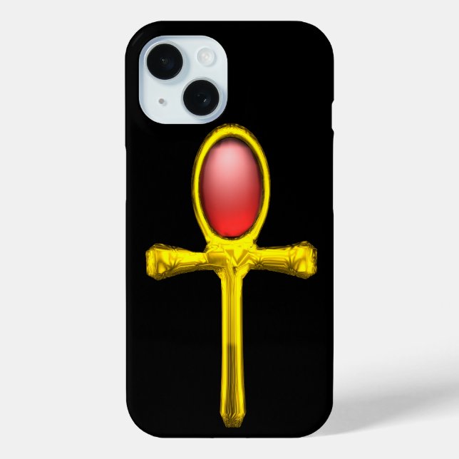 RED TALISMAN /GOLD EGYPTIAN ANKH Case-Mate iPhone CASE (Back)