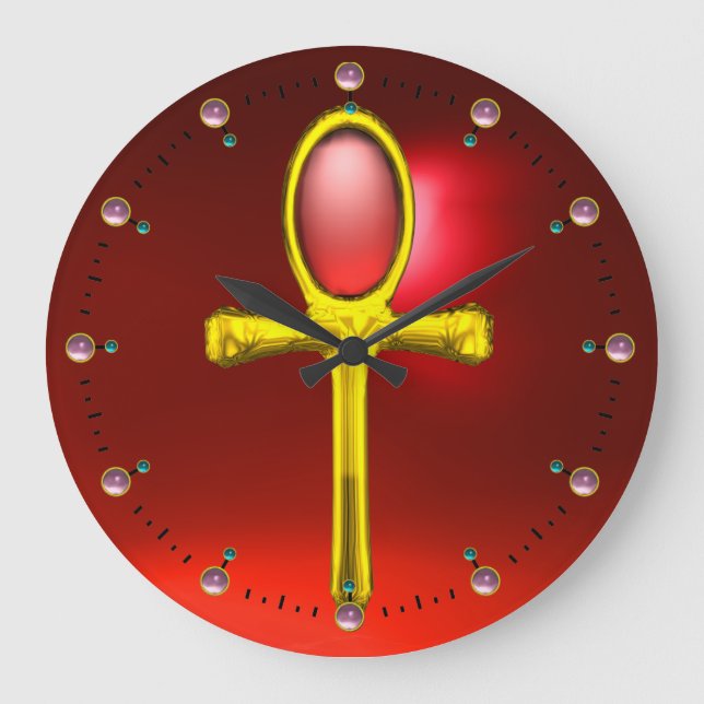 RED TALISMAN ,Ruby Gemstones Large Clock (Front)