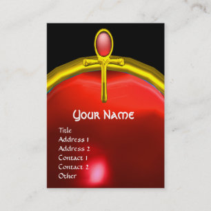 RED TALISMAN RUBY MONOGRAM bright black yellow Business Card