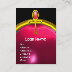 RED TALISMAN RUBY MONOGRAM bright  yellow pink Business Card