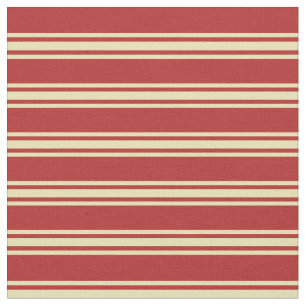 Red & Tan Colored Stripes Fabric