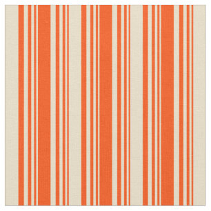 Red & Tan Lined Pattern Fabric