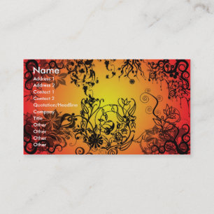 Red Tangled Floral Business Card