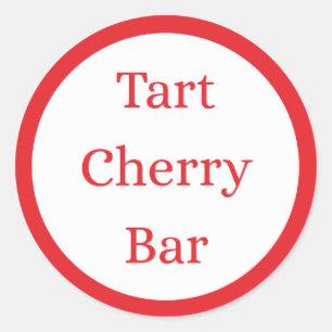 RED Tart Cherry Bar Flavour Round Sticker