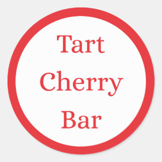 RED Tart Cherry Bar Flavour Round Sticker