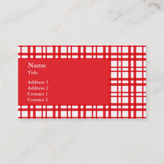 Red Tartan Business Card (Front)