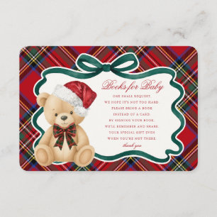 Red Tartan Christmas Bear Books for Baby Card