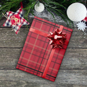 Red Tartan Christmas Holiday Wrapping Paper