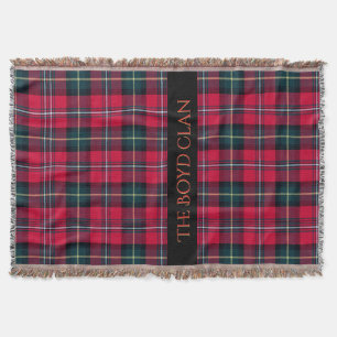 Red Tartan (customisable) Throw Blanket