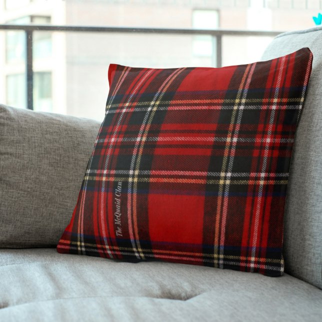 Red Tartan Customised Cushion (Traditional Red Tartan Pillow)