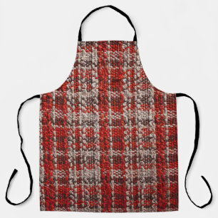 Red Tartan Fabric: Textured Background Apron