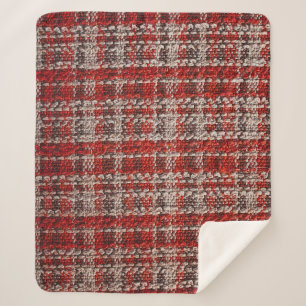 Red Tartan Fabric: Textured Background Sherpa Blanket