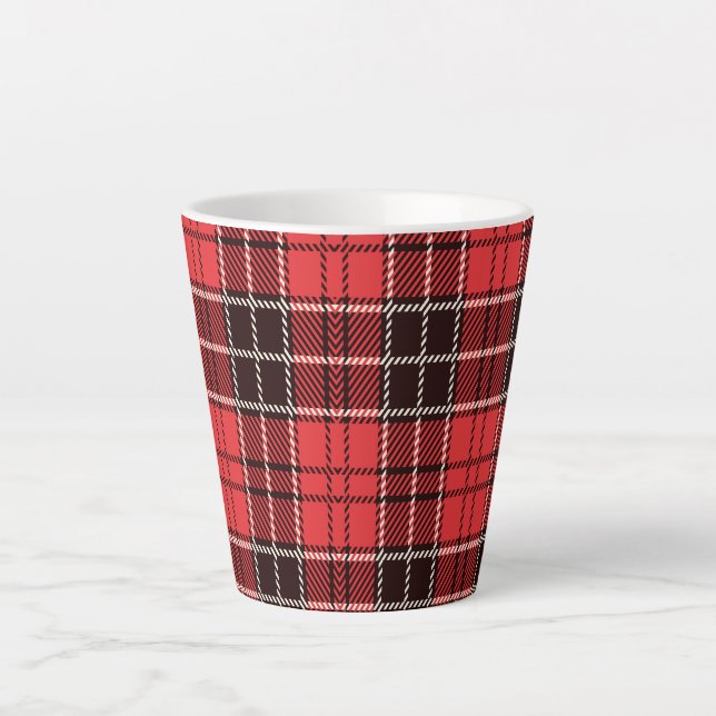  Red Tartan     Latte Mug (Front)