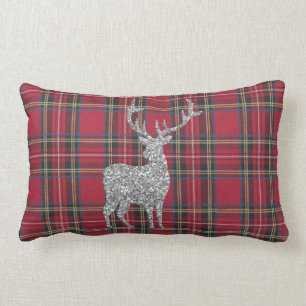 Red Tartan Lumbar Pillow