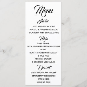 Red Tartan Menu