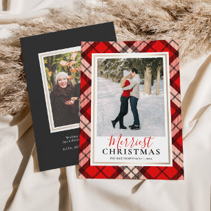 Red Tartan Merriest Christmas Photo Holiday Card