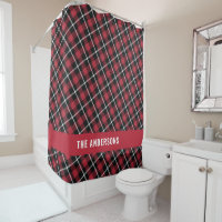 Red tartan modern rustic personalised 