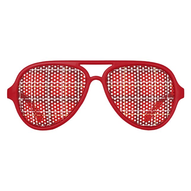 Red Tartan Party Sunglasses (Front)