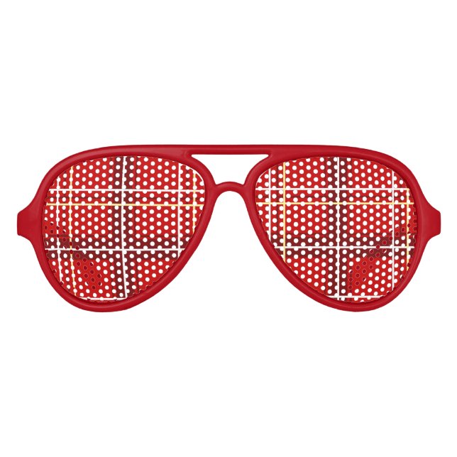 Red Tartan Party Sunglasses (Front)