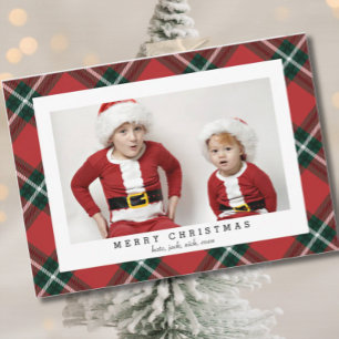 Red Tartan Photo Card for the Christmas Holidays