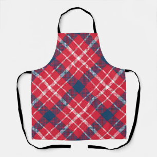 Red Tartan Plaid Apron – Rustic Farmhouse Kitchen 