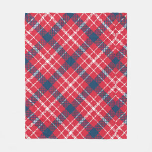 Red Tartan Plaid Blanket – Cosy Fleece Throw for C