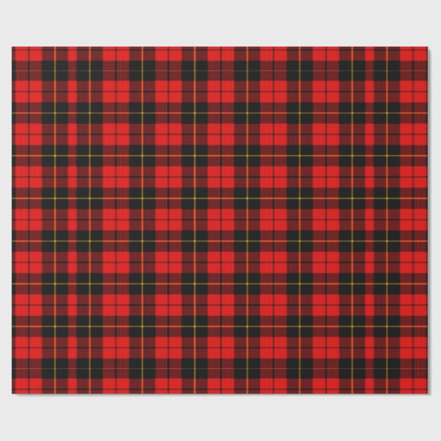 Red Tartan Plaid Gift Wrapping Paper (Flat)