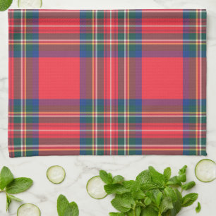 Red Tartan Plaid Holiday Classic Festive Colorful Tea Towel