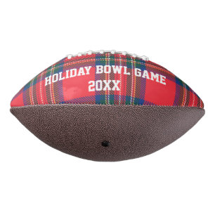 Red Tartan Plaid Holiday Football Game Souvenir