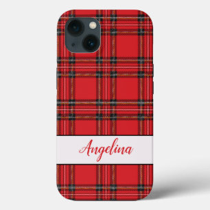 Red Tartan Plaid Pattern iPhone 13 Case