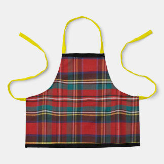 Red  Tartan Plaid Stripe  Children Apron