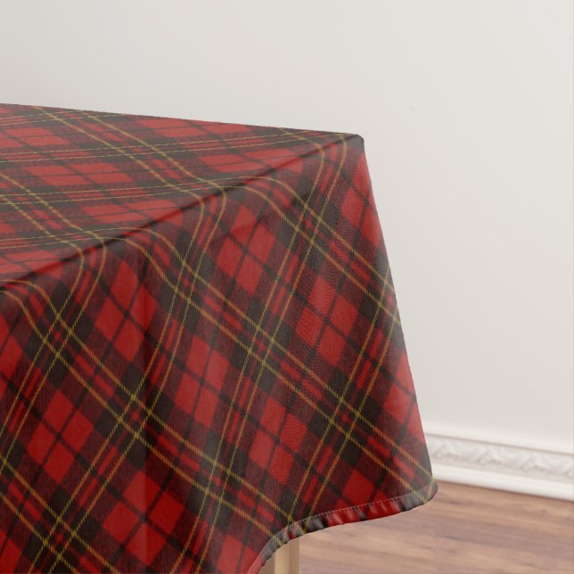 Red tartan plaid winter Christmas pattern Tablecloth (In Situ)