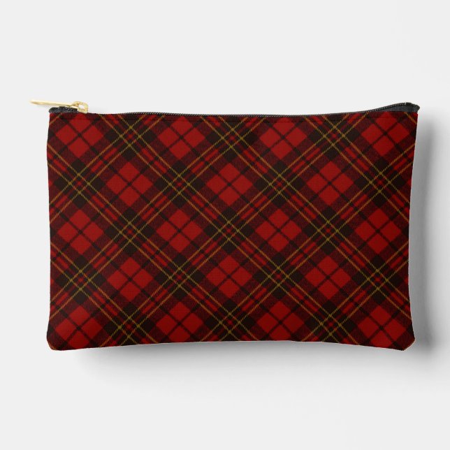 Red tartan plaid winter elegant pattern accessory pouch (Front)