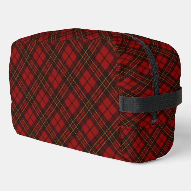 Red tartan plaid winter elegant Toiletry Bag (Left Corner)